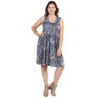 24seven Comfort Apparel Kirstin Multicolor Sleeveless Dress - Plus