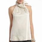 Mng By Mango A Line Top, Satin Bow Tie Neck