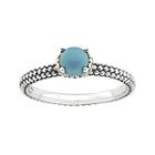 Personally Stackable Simulated Turquoise Two-tone Ring