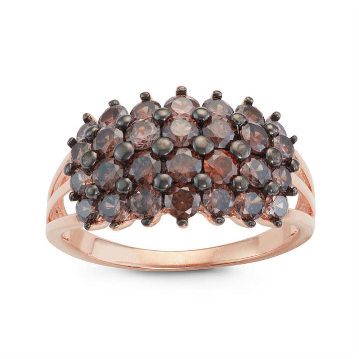 Womens 1/2 Ct. T.w. Brown Cubic Zirconia Sterling Silver Band