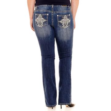 Zco Embellished-pocket Bootcut Jeans - Plus