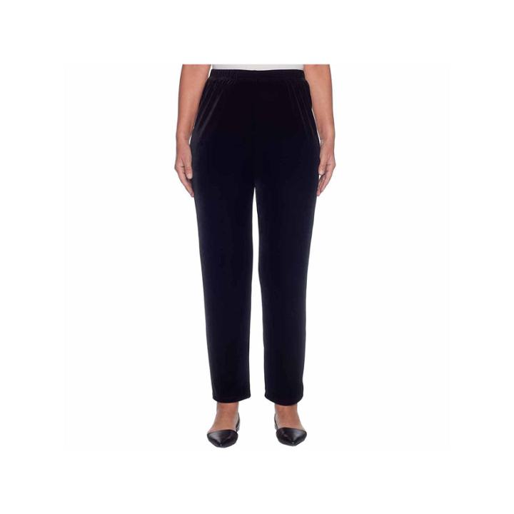 Alfred Dunner Deck The Halls Classic Fit Velvet Pull-on Pants-misses Short