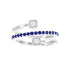 Sterling Sliver 1/10cttw Diamond And Lab Created Sapphire Spiral Ring