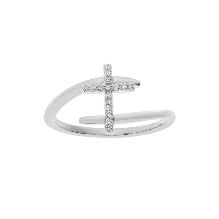 1/10 Ct. T.w. Diamond 10k White Gold Cross Bypass Ring