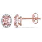 1/10 Ct. T.w. Pink Morganite 10k Gold Ear Pins