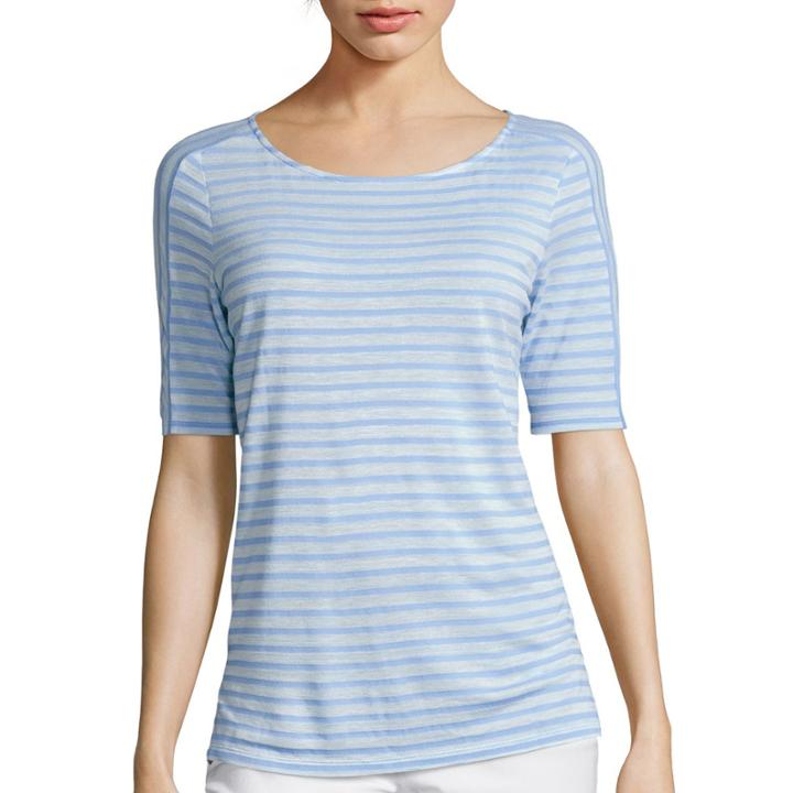 Liz Claiborne Elbow-sleeve Striped Tee - Tall