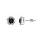 1/2 Ct. T.w. Round Black Diamond Sterling Silver Stud Earrings