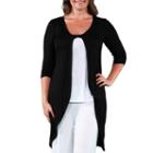 24/7 Comfort Apparel Sleeveless Long Shrug Cardigan Plus