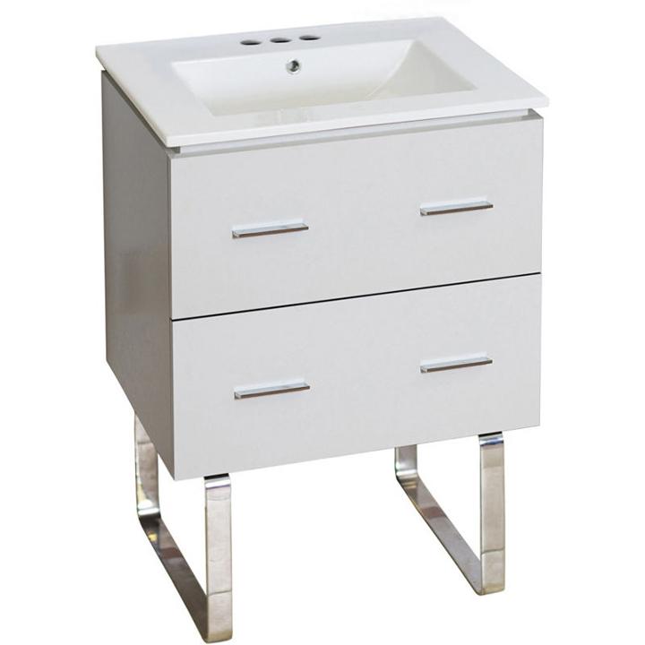 23.75-in. W Floor Mount White Vanity Set For 3h4-in. Drilling