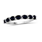 Womens Sapphire Blue Sterling Silver Delicate Ring