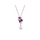 Womens Diamond Accent Purple Amethyst 14k Gold Over Silver Pendant Necklace