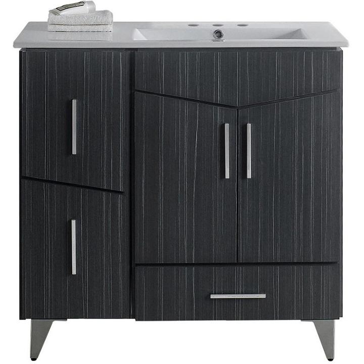 35.5-in. W Floor Mount Dawn Grey Vanity Set For 3h4-in. Drilling