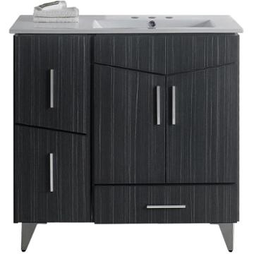 35.5-in. W Floor Mount Dawn Grey Vanity Set For 3h4-in. Drilling