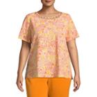 Alfred Dunner Still My Sunshine Coral Reef T-shirt- Plus