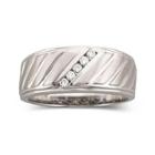 Mens 1/8 Ct. T.w. Diamond Band Sterling Silver