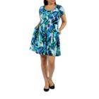 24/7 Comfort Apparel Summer Reef Fit & Flare Dress-plus