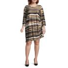 Lark Lane Must Haves Torn Stripe Dress With Side Ruching- Plus
