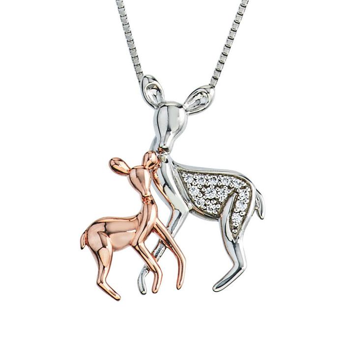 Womens Diamond Accent Genuine White Diamond 10k Gold Sterling Silver Pendant Necklace