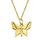 Womens 14k Gold Butterfly Pendant Necklace