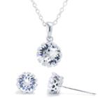 Sparkle Allure Womens 3-pc. Clear Crystal Silver Over Brass Jewelry Set