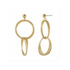 Natasha Gold-tone Double Hoop Drop Earrings