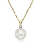 Certified Sofia&trade; Cultured 7mm Freshwater Pearl & Diamond-accent Pendant Necklace