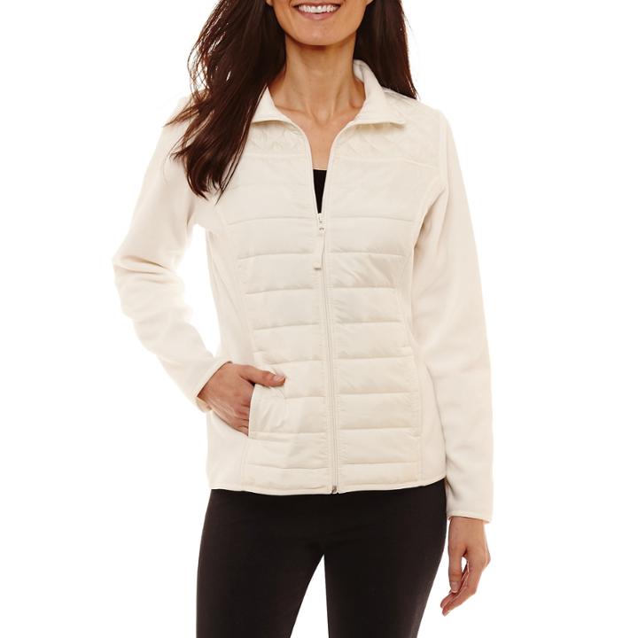 St. John's Bay Active Midweight Fleece Jacket-petites