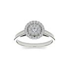 1/3 Ct. T.w. Diamond 10k White Gold Round Cluster Engagement Ring