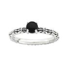 Personally Stackable Antiqued Black Agate Ring