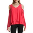 By & By Cold Shoulder Split Top