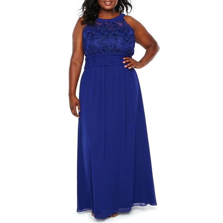 Scarlett Sleeveless Applique Top Gown - Plus