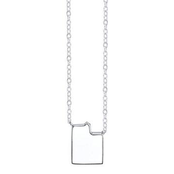Footnotes Sterling Silver Utah State Necklace