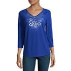 St. John's Bay Active 3/4 Sleevet-shirt-womens