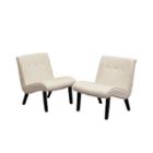 Logan Set Of 2 Tufted Slope Slipper Chairs