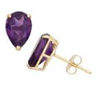Genuine Purple Amethyst 9mm Stud Earrings