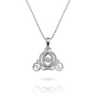 Enchanted By Disney 3/8 C.t.t.w. 10k White Gold Cinderella Carriage Necklace