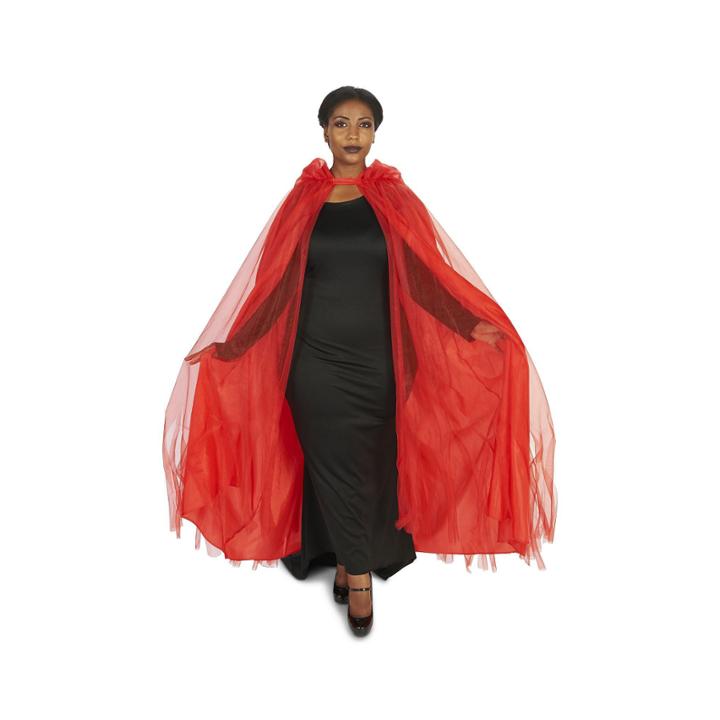 Hooded Lined Red Mesh Adult Plus Cape