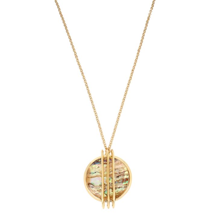 Worthington Womens Green Abalone Pendant Necklace
