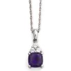 Genuine Amethyst & Lab-created White Sapphire Sterling Silver Pendant Necklace