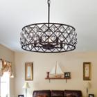 Happy Antique-bronze 18.5-inch Round Crystal Chandelier