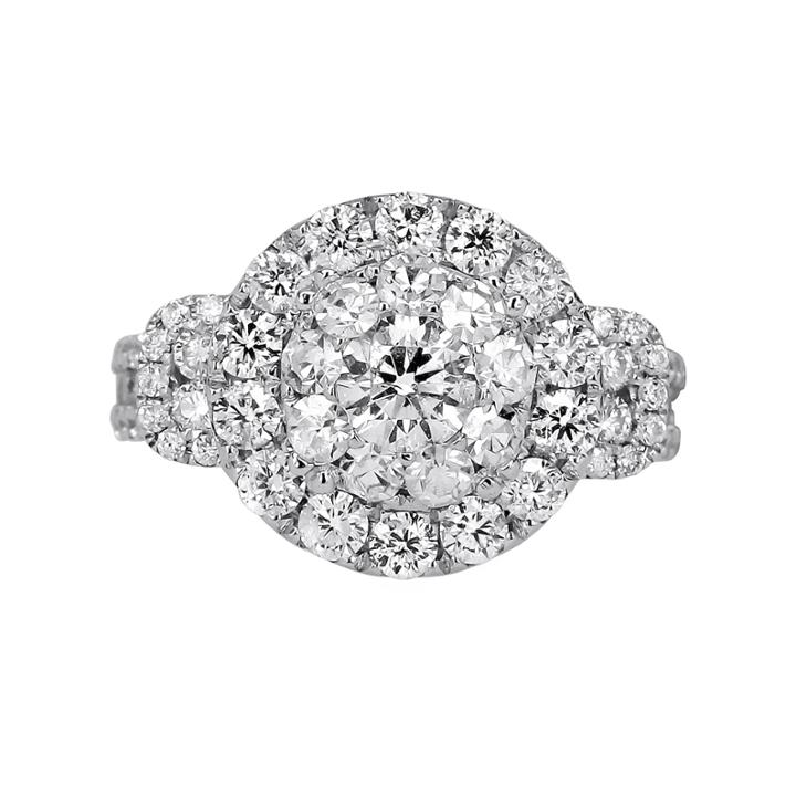 Womens 3 Ct. T.w. Genuine Round White Diamond 14k Gold Engagement Ring