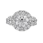 Womens 3 Ct. T.w. Genuine Round White Diamond 14k Gold Engagement Ring