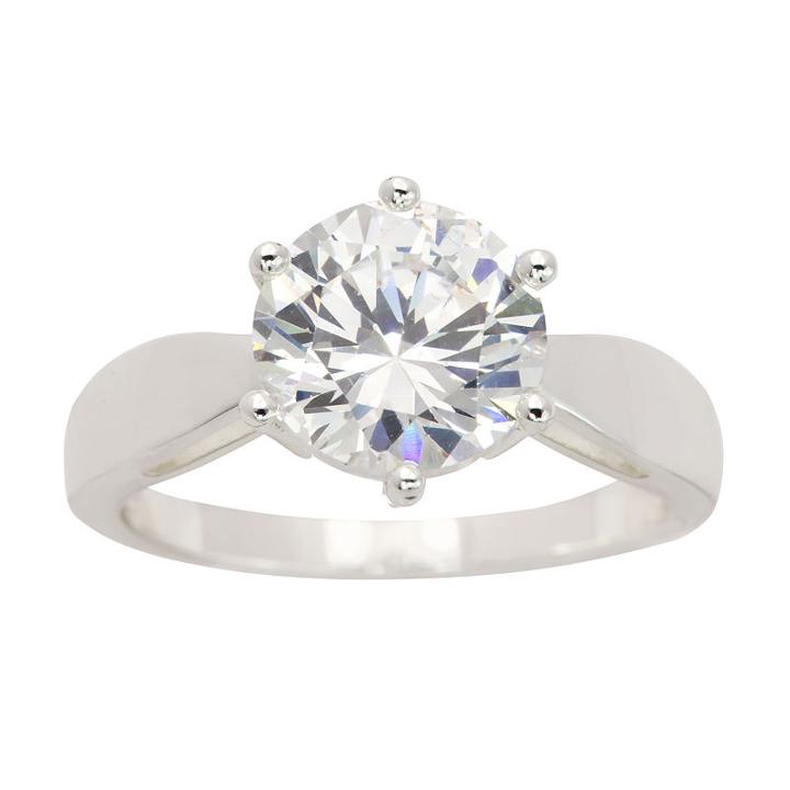 Sparkle Allure Sparkle Allure Womens 4 3/4 Ct. T.w. Clear Brass Cocktail Ring