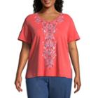 Alfred Dunner Sun City Center Scroll Tee- Plus