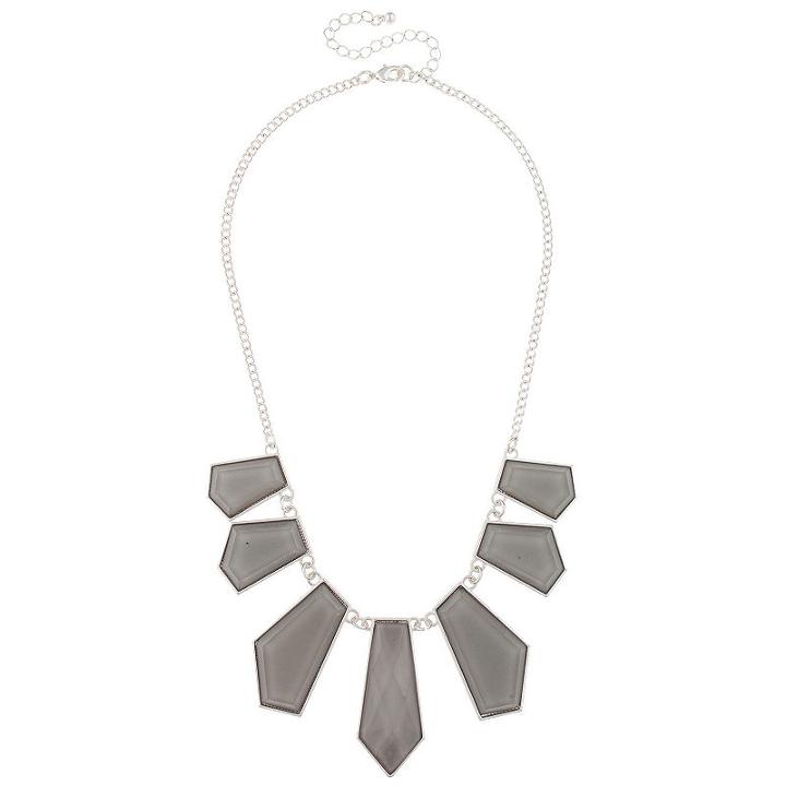 Mixit Womens Gray Statement Necklace
