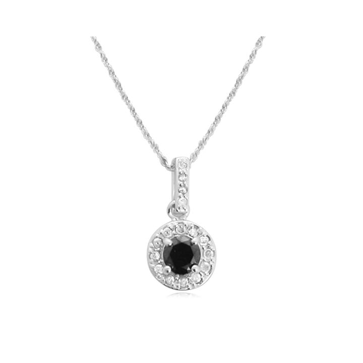 Limited Quantities1 Ct. T.w. White And Color-enhanced Black Diamond Pendant Necklace