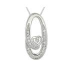 1/6 Ct. T.w. Diamond Sterling Silver Heart Circle Pendant Necklace