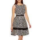 Danny & Nicole Sleeveless Dot Fit-and-flare Dress