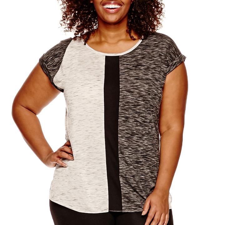 Worthington Short-sleeve Colorblock T-shirt - Plus