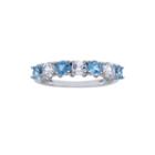 Genuine Blue Topaz And Lab-created White Sapphire Sterling Silver Band Ring